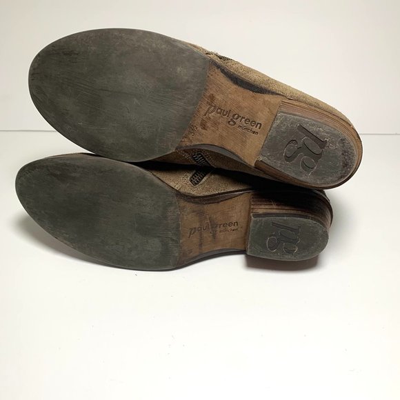 Paul Green Jillian Suede Ankle Zip Booties Tan Brown 5.5 - Picture 7 of 7